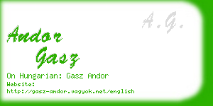 andor gasz business card